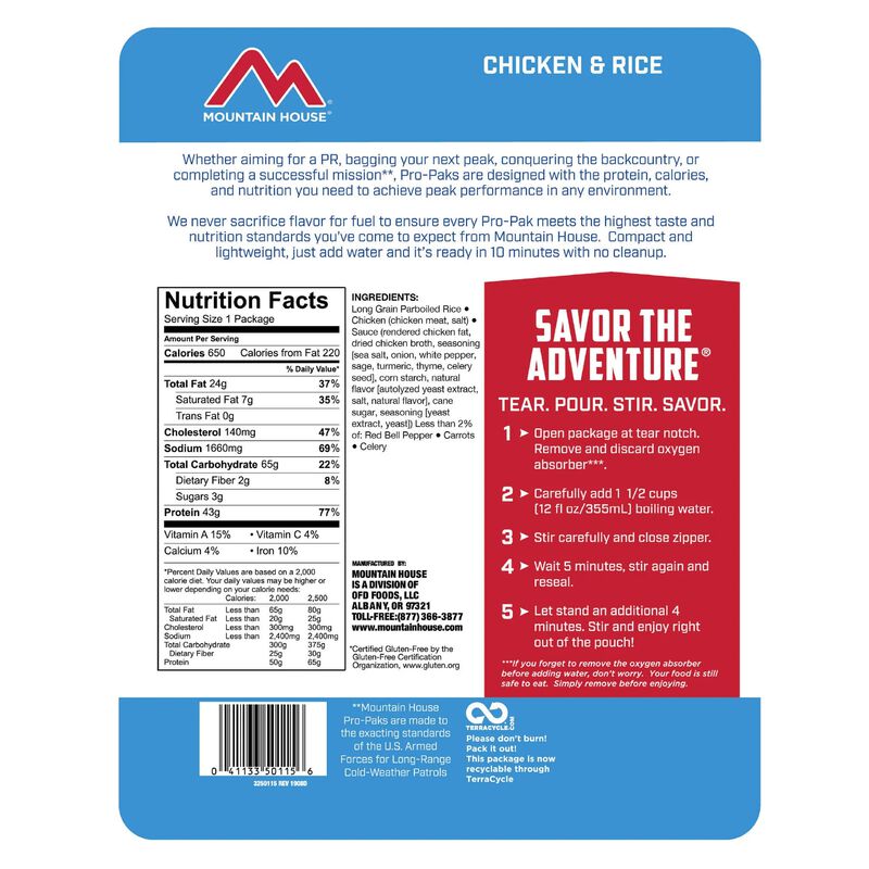 Chicken & Rice | Mountain House Freeze Dried Food Pro-Pak, , large image number 1